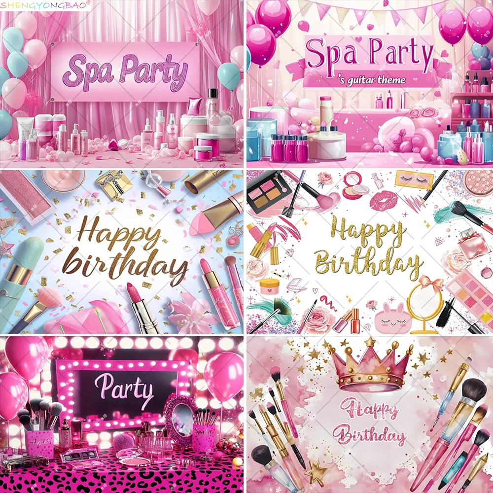 Beauty Makeup Girl Photo - Pink Beauty Makeup Spa Photography Backdrops