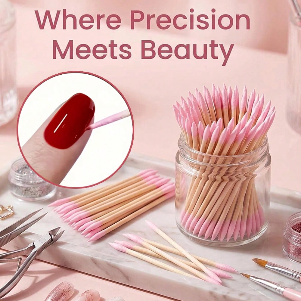 Woman Beauty Makeup - 20/100/200/500pcs Double-Tipped Precision Cotton Swabs For