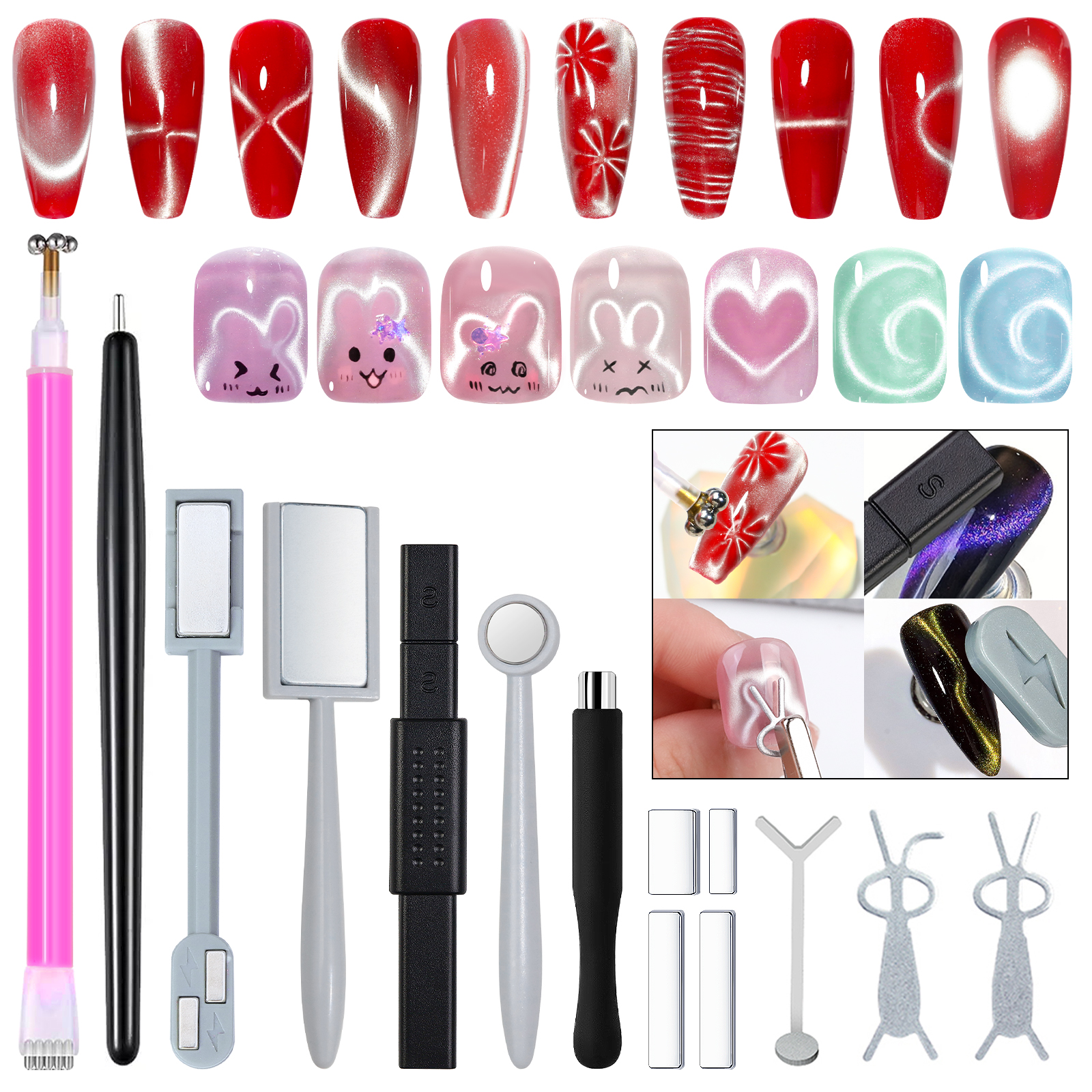 Contour Palette Stick - 14pcs Cat Eye Nail Magnet Set