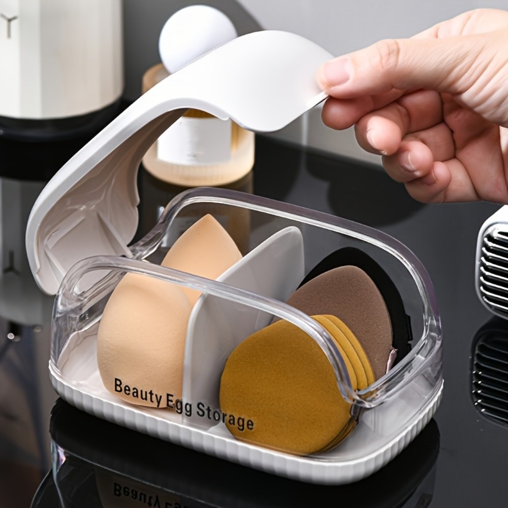Beauty Makeup Box Set - Dual Compartment Beauty Sponge Storage Box
