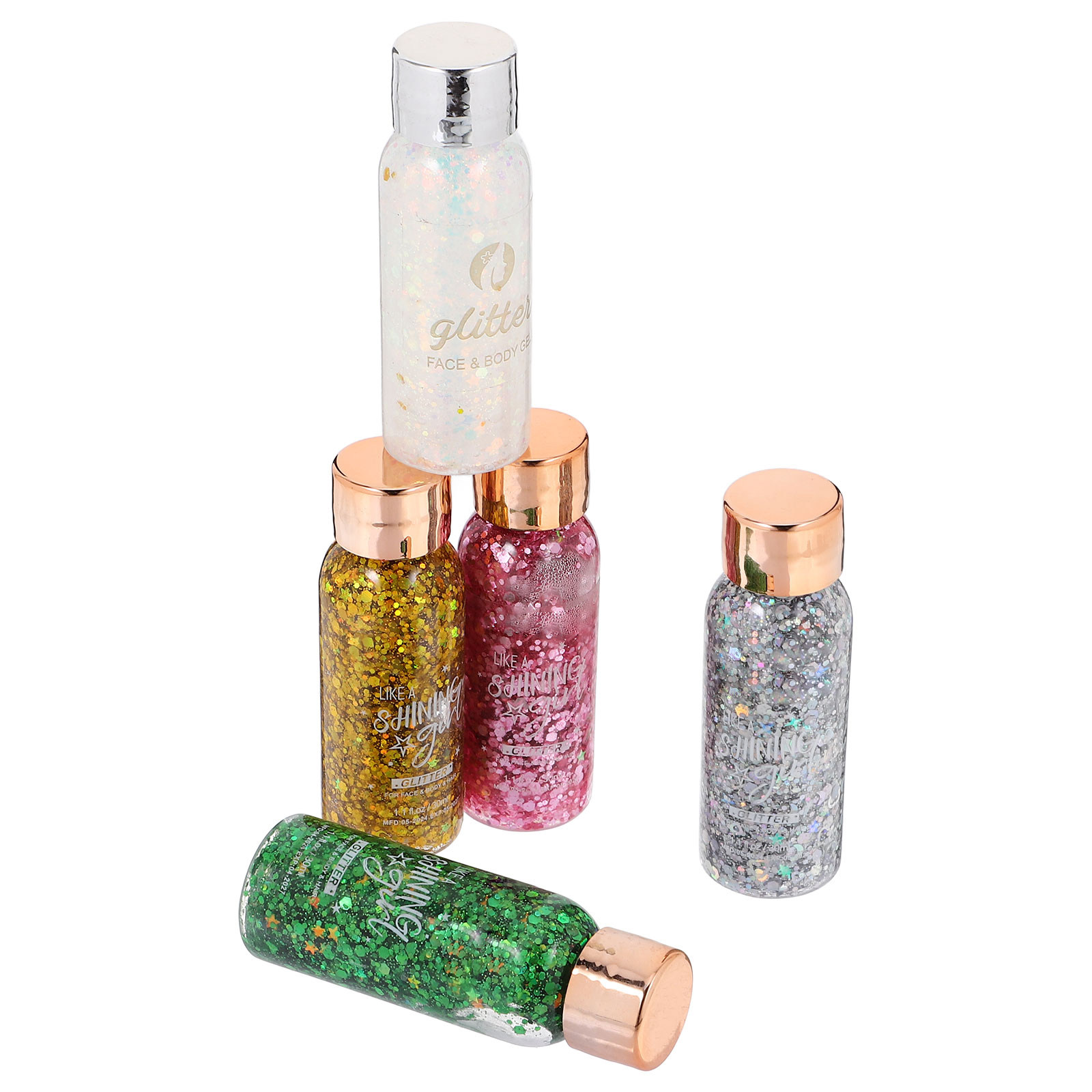 Body Shimmer Lotion - 5Pcs Fashion Glitter Body Lotion Shine