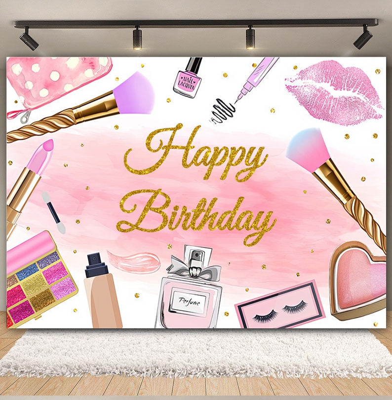 Spa Party Themed Backdrop Phot – Beauty Makeup Girl Photo Bewertung und Preis
