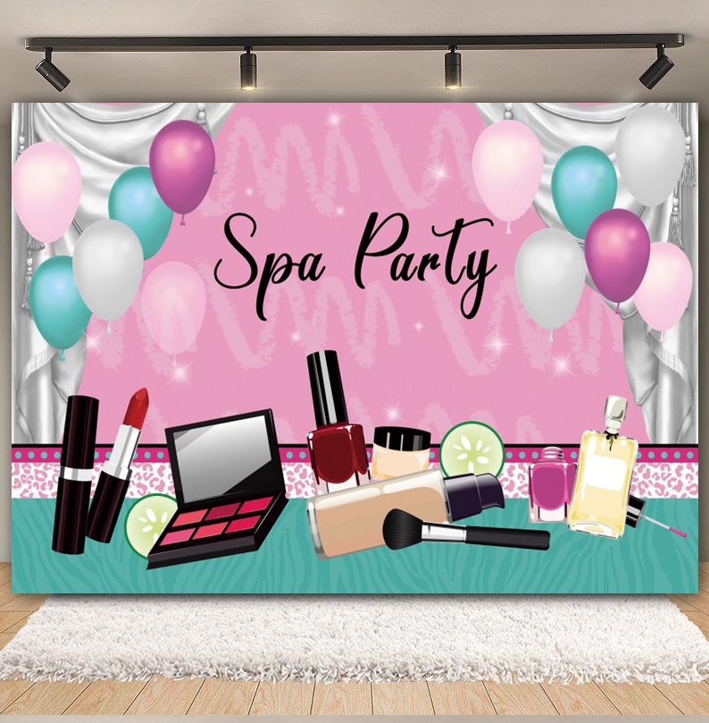Spa Party Themed Backdrop Phot – Beauty Makeup Girl Photo Bewertung und Preis