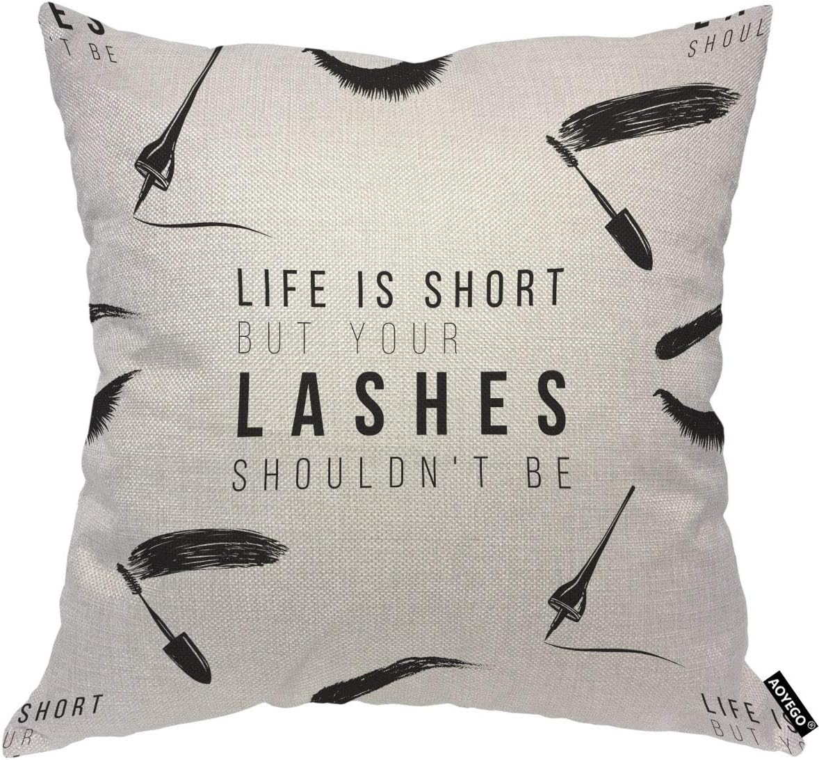 Funny Eyelash Quote Pillow Cov – Beauty Makeup Quotes Short Bewertung und Preis