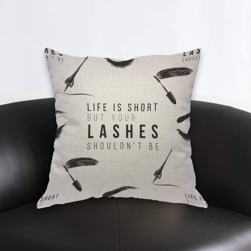 Funny Eyelash Quote Pillow Cov – Beauty Makeup Quotes Short Bewertung und Preis