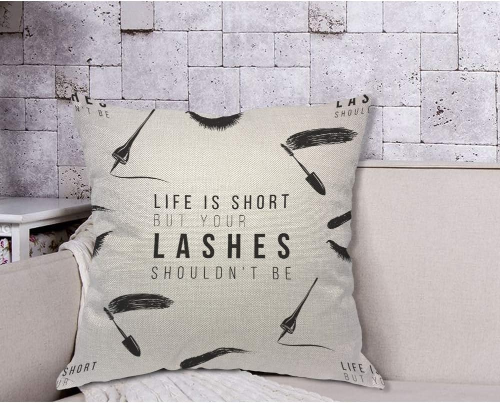 Funny Eyelash Quote Pillow Cov – Beauty Makeup Quotes Short Bewertung und Preis