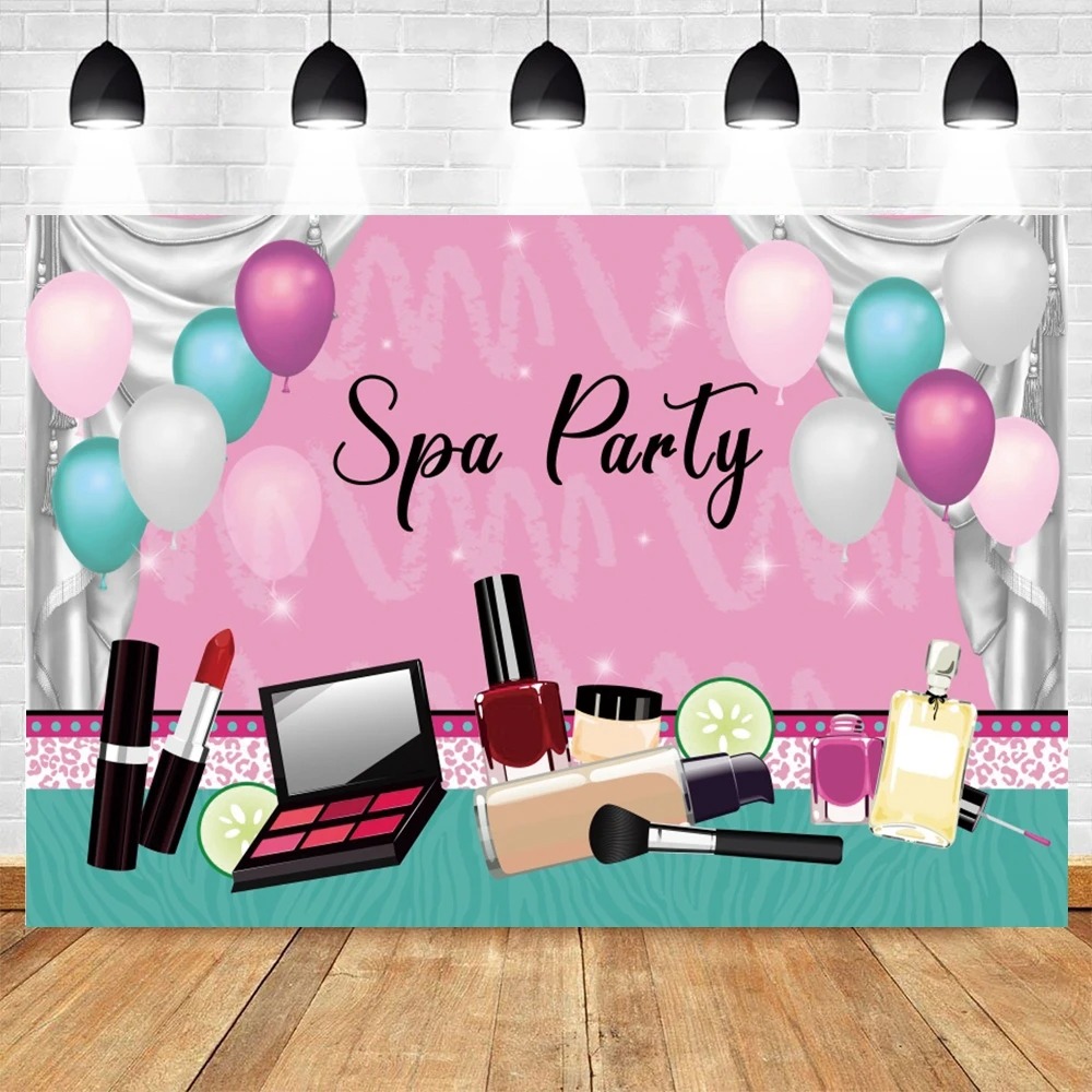 Spa Party Themed Backdrop for  – Beauty Makeup Girl Photo Bewertung und Preis