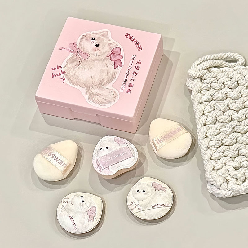 5Pcs Cute Mini Finger Puff Set – Beauty Makeup Box Set Bewertung und Preis