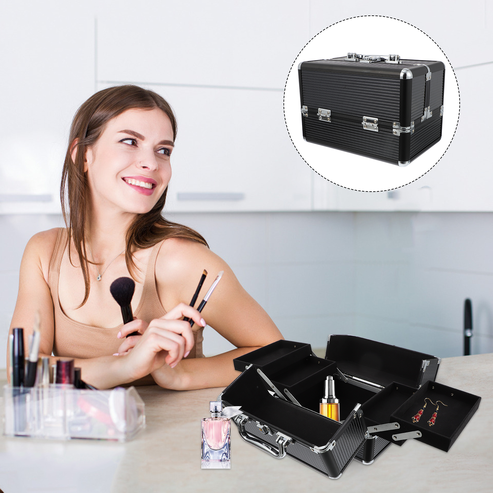 Makeup Case Handheld Storage C – Woman Beauty Makeup Bewertung und Preis