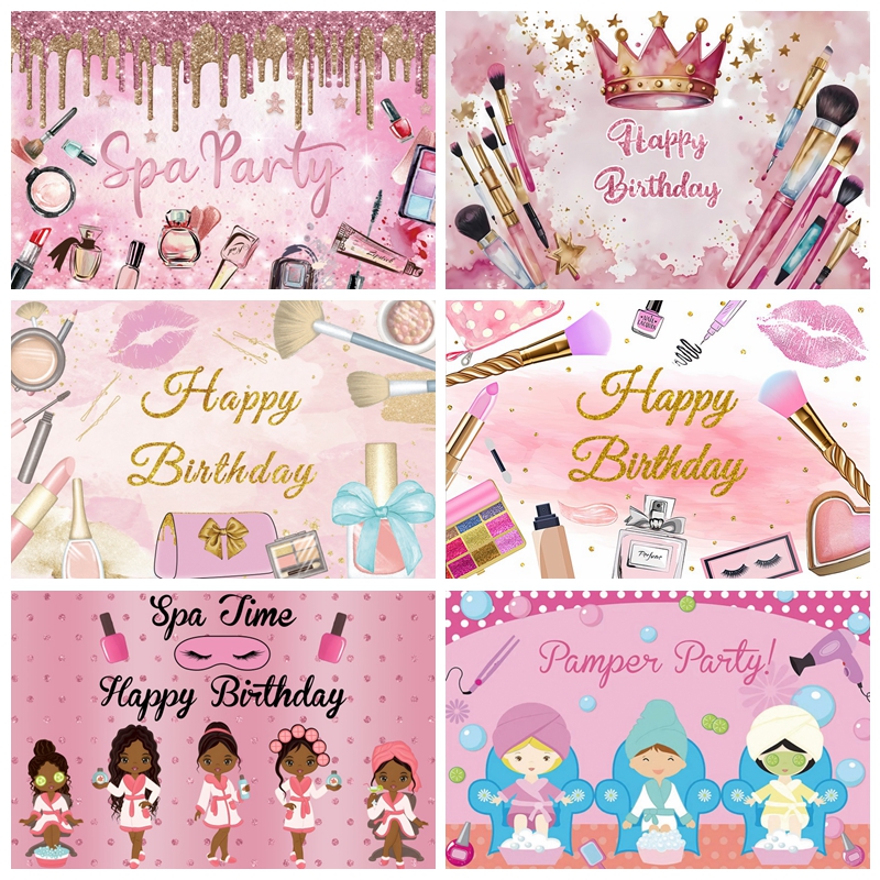 Spa Party Themed Backdrop for  – Beauty Makeup Girl Photo Bewertung und Preis