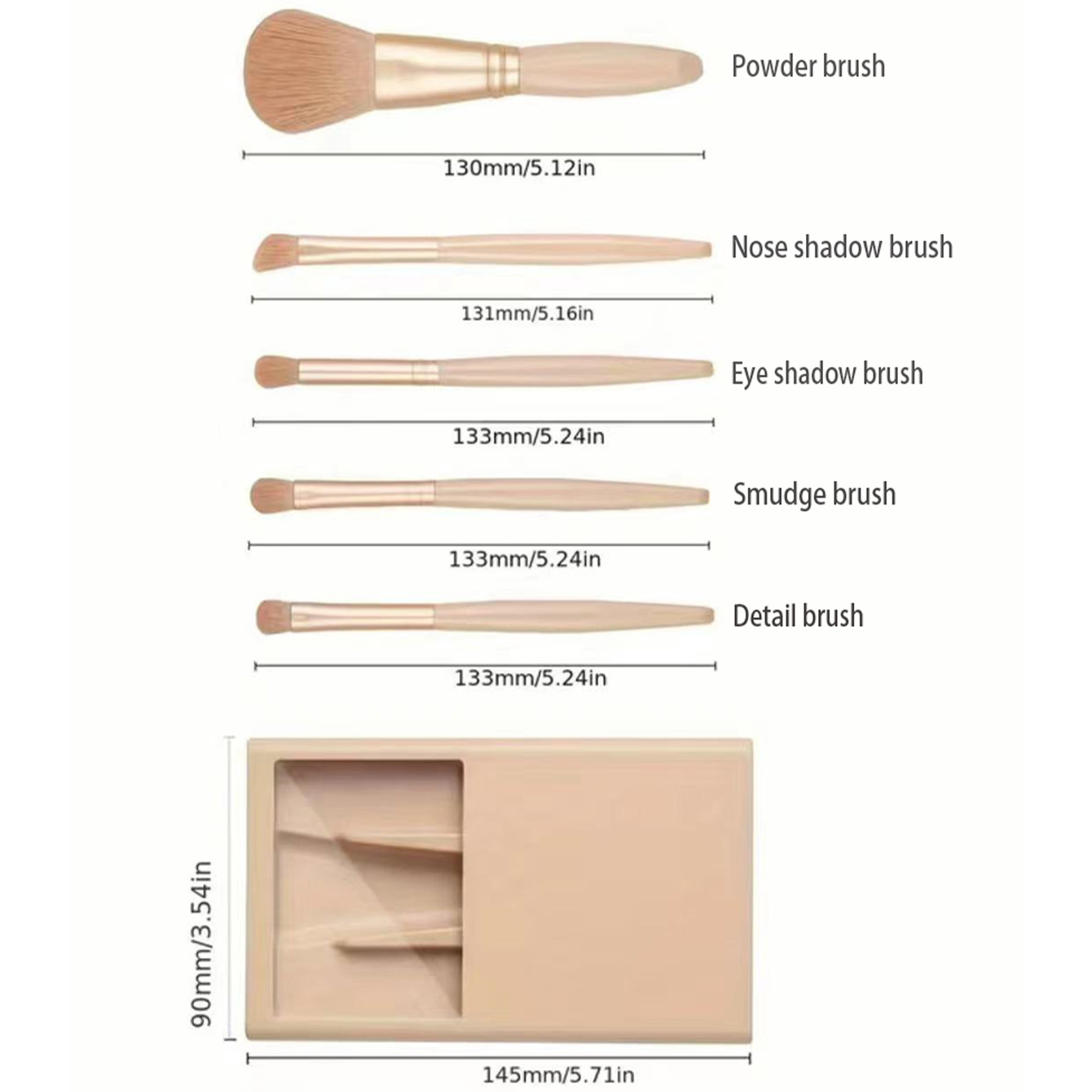 5pcs Cosmetic Brush Kit With M – Beauty Makeup Box Set Bewertung und Preis