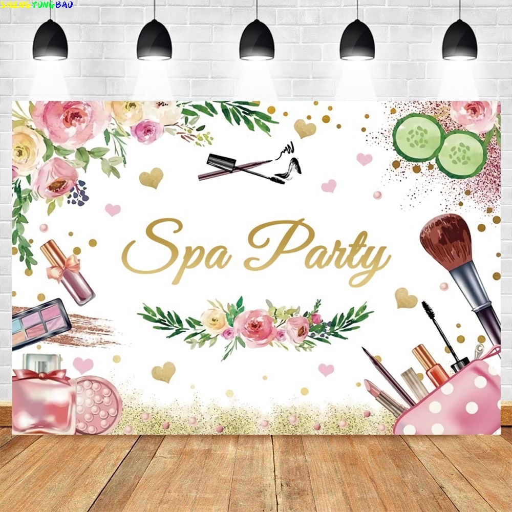 Spa Party Themed Backdrop for  – Beauty Makeup Girl Photo Bewertung und Preis